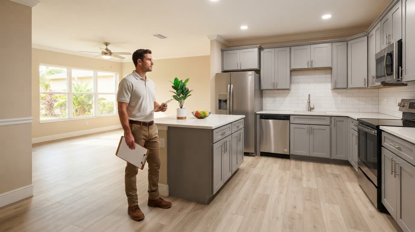 rental kitchen inspection in a renovated Fort Myers home.
